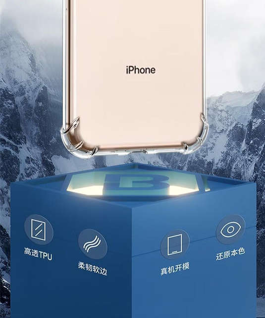 Apple 7 Anti-Fall Shell iPhone 8 Airbag Four Corners All-Inclusive Transparent Protective Shell Silicone Soft Shell New Simple detail 2