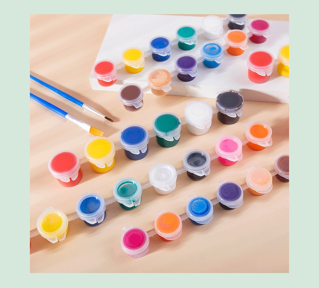 Art drawing diy graffiti 6/8/12 color wholesale plaster doll pigment children watercolor acrylic paint strip detail 12
