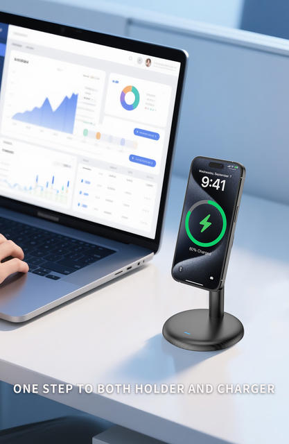 New Wireless Charger, E-Commerce Hot-Selling Product, Desktop Mobile Phone Stand, Magnetic Wireless Fast Charging, Kc Manufacturer V26 detail 3