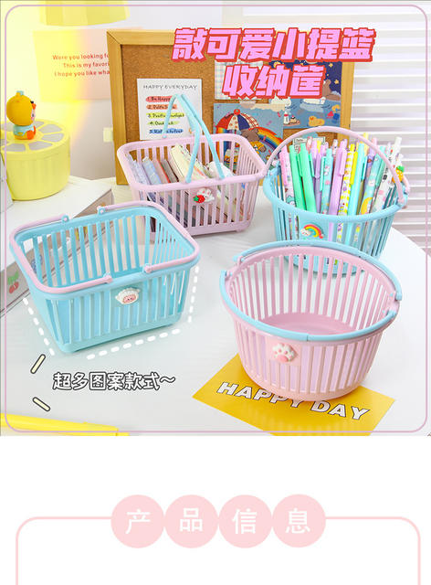 Square Plastic Picking Basket for Orchard, Hollow Strawberry Fruit Basket, Plastic Basket for Desktop Miscellaneous Items Organization and Storage detail 1