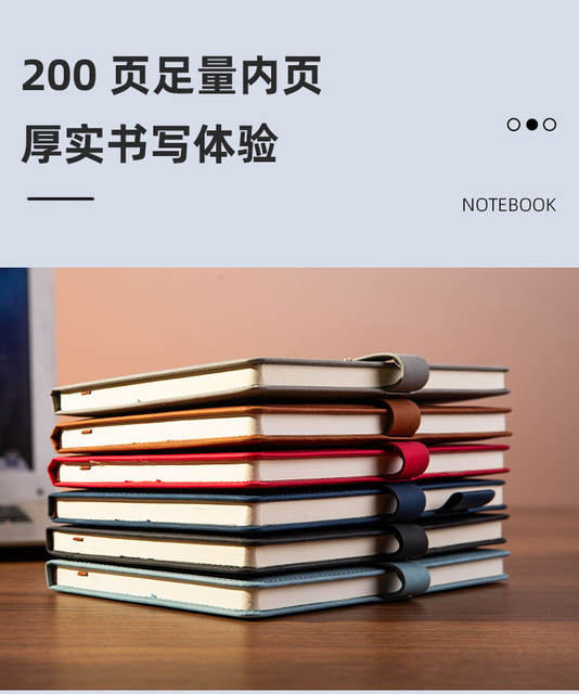 A5 Notebook with Custom Logo, Thick Leather Cover, Buckle Closure, Business Meeting Notepad, High-Quality Diary detail 8