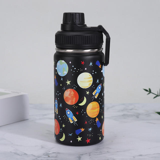 Cross-Border 12oz Cartoon Portable Space Flask Thermos Cup Custom-Made 304 Stainless Steel Outdoor Portable Vacuum Space Cup detail 6