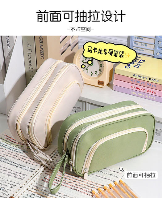 Large capacity pencil case wholesale pull-out stationery bag student classification handbag travel storage bag bag bag detail 5