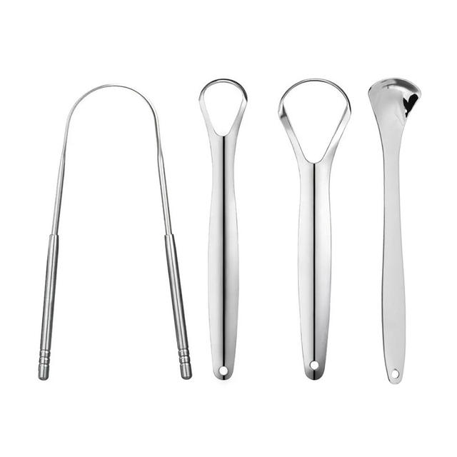 Cross-border hot sale oral cleaner 304 stainless steel to remove bad breath tongue coating cleaning brush tongue scraper tongue scraper detail 3