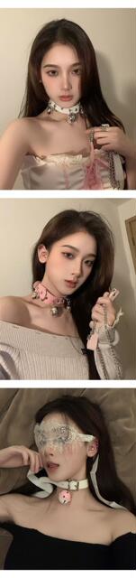 Women's Collar Bell Neck Belt Chain Neck Ring Male Clavicle Chain Neck Ring Necklace Neck Chain Neck Ring Leather One Piece detail 4