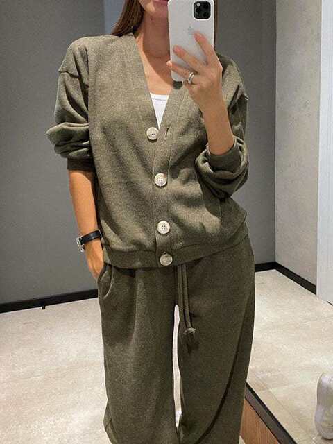 2024 autumn and winter new European and American cross-border Amazon independent station best selling casual sports suit cardigan top women's clothing detail 8
