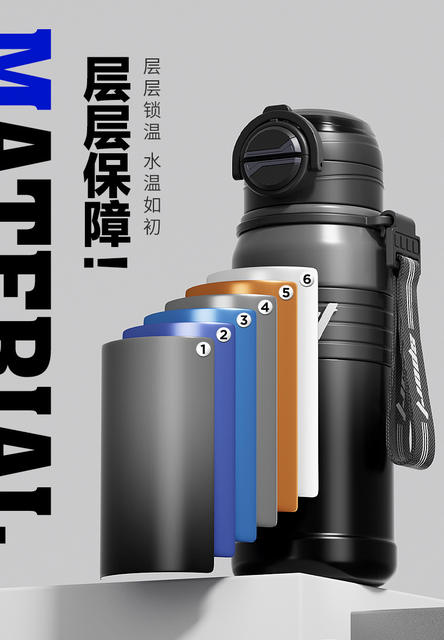 Outdoor Sports Cup 316 Stainless Steel Insulated Cup Bullet-Shaped Large Capacity Cycling Sports Water Bottle with Straw detail 9