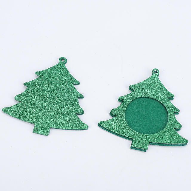 Mini Glitter Snowflake Christmas Photo Frame Party Photo Frame Decorative Frame Hanging Craft Felt Christmas Photo Frame