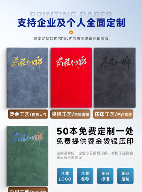 A5 Notebook with Customized Logo, Business Office Meeting Pu Soft Leather Notebook, Teacher's Day Corporate Gift Set detail 3