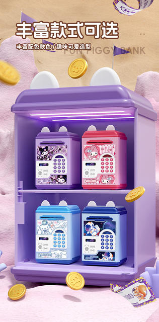 Cross-Border Children's Piggy Bank with Automatic Money Rolling, Fingerprint Password Lock, Electric Sound and Light Simulation, Smart Deposit Machine detail 8