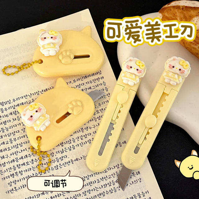 Cute Cat Utility Knife for Opening Packages, Journaling, and Cutting Paper, Ins Cream Style Portable Box Opener Knife Wholesale detail 5