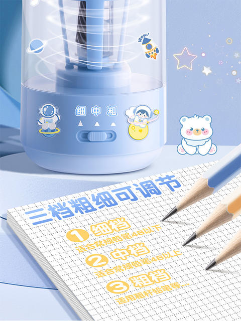 Kaba Bear Fully Automatic Pencil Sharpener for Primary School Students, Adjustable Automatic Pencil Sharpener, Kindergarten Gift Box Set detail 2