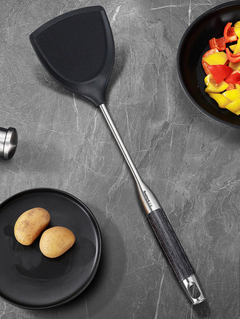Silicone Spatula for Home Use, 304 Food-Grade, High-Temperature Resistant, Non-Stick, Anti-Scalding Spatula, Cooking Spoon, Cooking Spatula Set detail 2