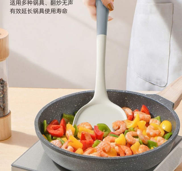 Food Grade Silicone Shovel Non-Stick Special Sticker High Temperature Resistant Silicone Shovel Protecting Pot Household Cooking Shovel Soup Spoon detail 12