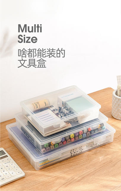 Large-Capacity Transparent A4 File Storage Box, Household Document Organizer, Student Information Desktop Storage Box Wholesale detail 1