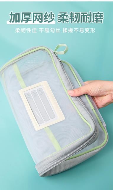 Subject Bag Subject Classification Storage Bag Transparent Document Bag Student Junior High School Student L-Shaped Multi-Layer Test Paper Bag Wholesale detail 5