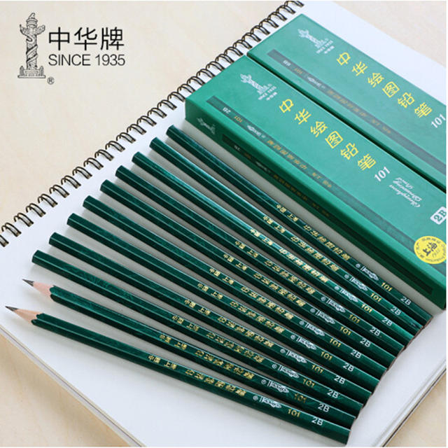 Chinese Pencil Hb/H/2H/3H/6H/B/2B/3B/4B/5B/6B/8B Zhonghua Brand Student Drawing Pencil detail 3