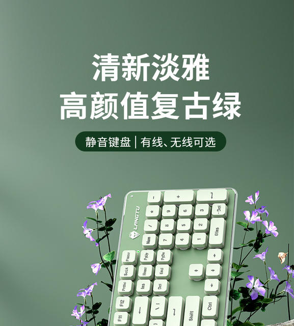 Wolfway L1 mechanical feel mute wireless keyboard desktop notebook e-sports game office backlit wired keyboard detail 2