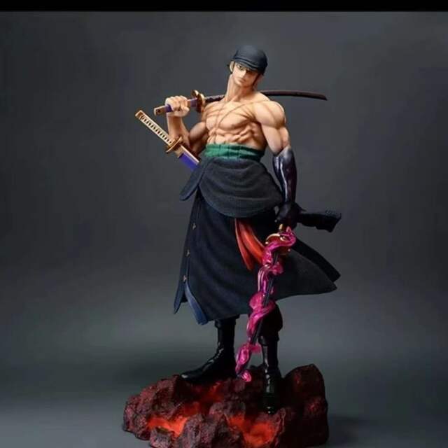 One Piece Sword Solon Double-headed Carving Yan Magic Sword Gas Solon High Quality gk Hand-made Animation Model Desktop Statue