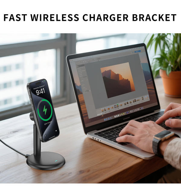 New Wireless Charger, E-Commerce Hot-Selling Product, Desktop Mobile Phone Stand, Magnetic Wireless Fast Charging, Kc Manufacturer V26 detail 10