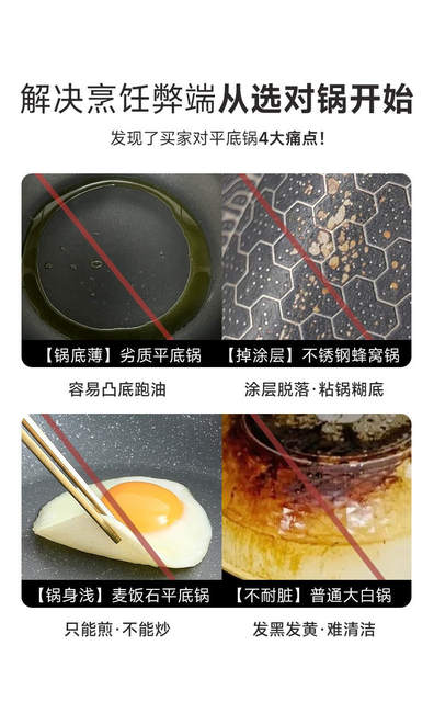 Carefully Selected Titanium Ceramic Non-Stick Frying Pan for Home Use, Ceramic Frying Pan Without Coating, Suitable for Gas and Induction Cookers detail 4