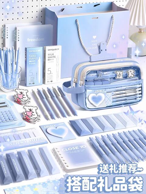 Super Popular Boys and Girls Large-Capacity Junior High School Students and Primary School Students Pencil Stationery Box Transparent Stationery Bag Ins Style Pencil Bag detail 5