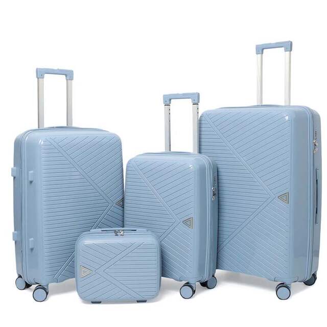Ultra-Light Travel Suitcase Password Lock Pp Set Foreign Trade Luggage Zipper Large Capacity Carry-On Suitcase with Universal Wheels detail 1