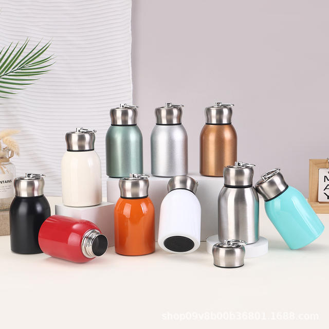 Trendy Mini Stainless Steel 316 Student Thermos Cup with Lock and Pull Ring, Portable Pocket Gift detail 1