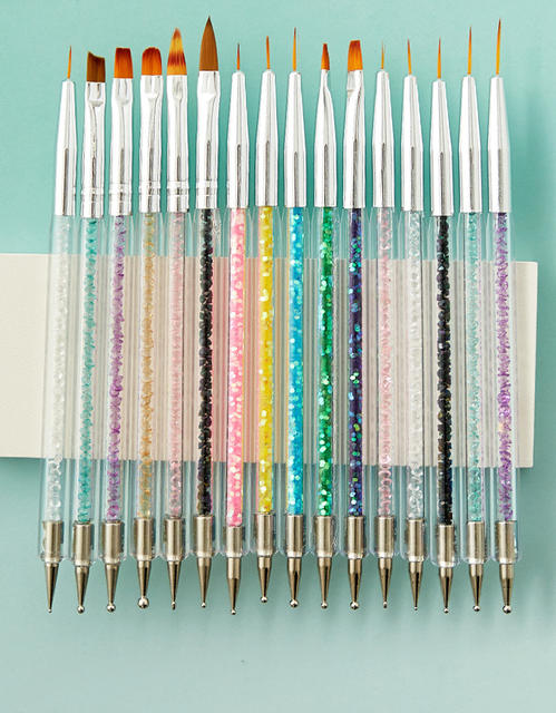 Nail art tools wholesale 5 nails painted pull line pen pen double point drill crystal art light therapy pen suit detail 2