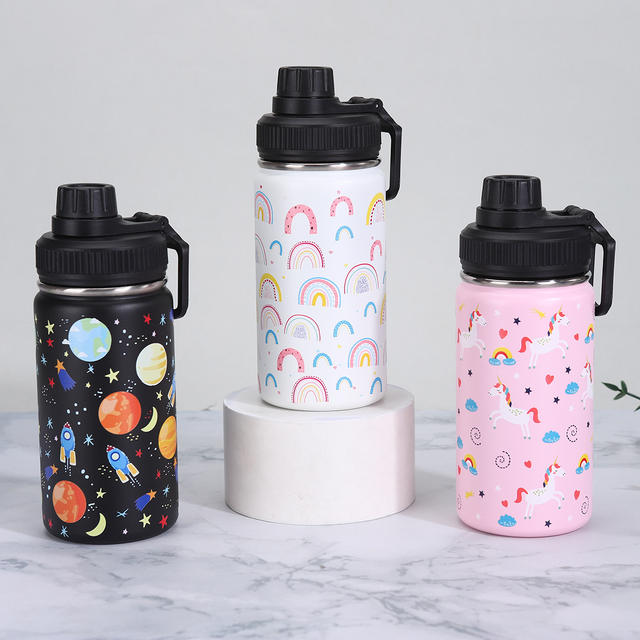 Cross-Border 12oz Cartoon Portable Space Flask Thermos Cup Custom-Made 304 Stainless Steel Outdoor Portable Vacuum Space Cup detail 3