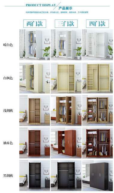 Simple Wooden Wardrobe for Home Use, Small Wooden Cabinet for Assembly, Storage Cabinet for Rental Housing, Solid Wood Furniture detail 4