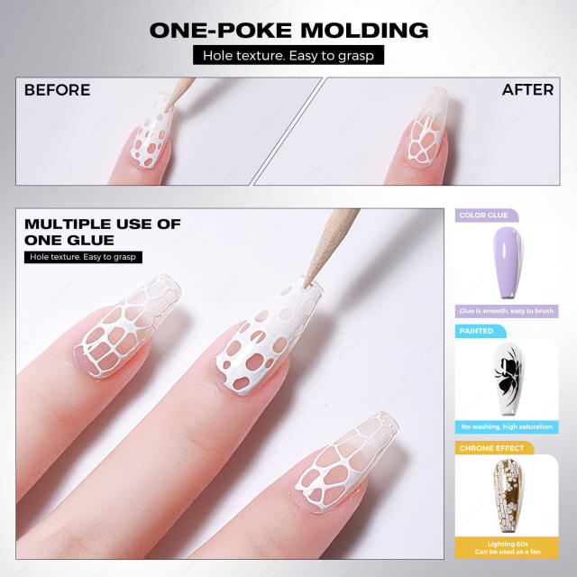 Jting Jingting Art Manicure Set Poke Glue Black and White Basic Gel Nail Polish Factory Wholesale Cross-Border detail 7