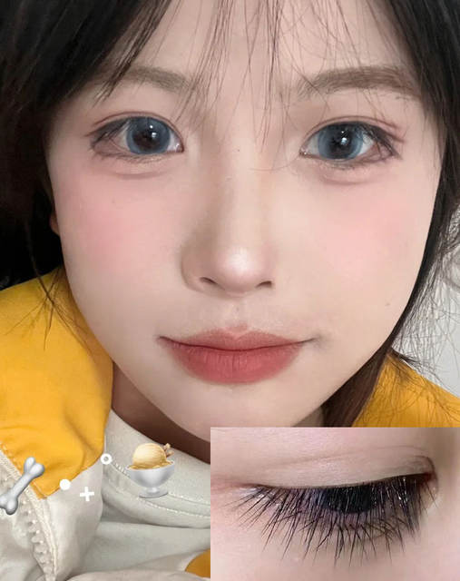 Natural single eyelid baby straight false eyelashes short black hard stem can support double eyelid innocent deer daily eyelashes detail 4