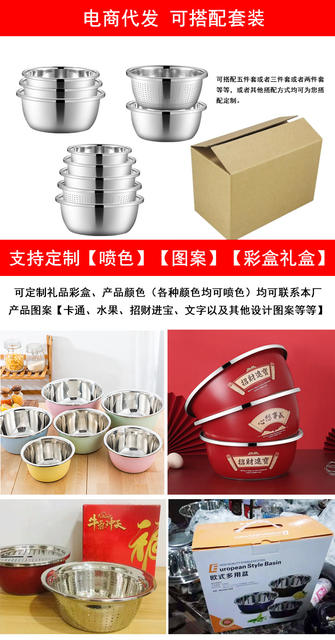 Wholesale Stainless Steel Plate 304 Food Grade Plate Round Deep Plate Home Kitchen School Canteen Fish Plate Dish detail 9