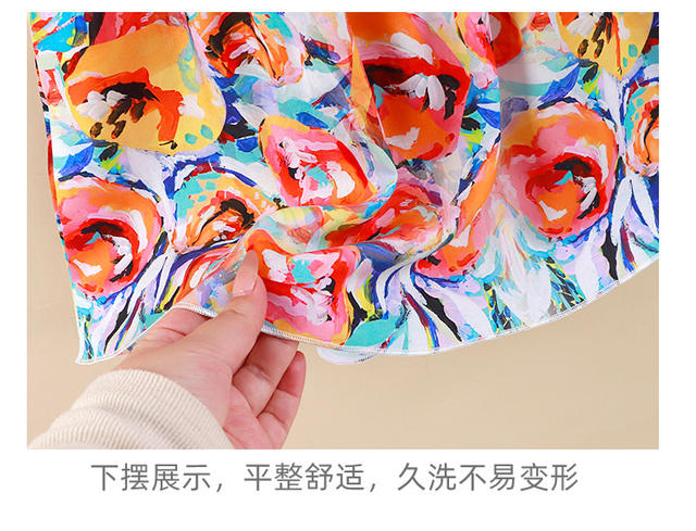 Girls Dress Cotton Silk Summer New Baby Girl Floral Princess Dress Vest Dress Korean Style Girl Skirt Children's Clothing detail 12