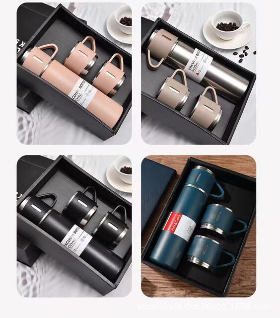 Cross-Border 304 One-Cup Three-Cover Dual-Use Outdoor Stainless Steel Vacuum Insulated Cup Large-Capacity Portable Water Cup All-Steel detail 9