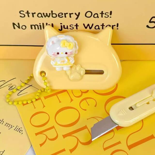 High-value cute kitty art knife hand account cutting paper mini express box opening artifact portable sharp small size detail 11