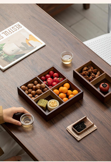 New Household Nut Pastry Storage Tray Tea Snack Tray Tea Brewing Snack Platter Snack Fruit Tray Storage Grid detail 6