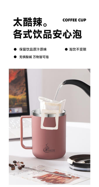 Mug 304 Stainless Steel Anti-Fall with Lid Student Dormitory Milk Cup Men's and Women's Home Water Cup Office Coffee Cup detail 8