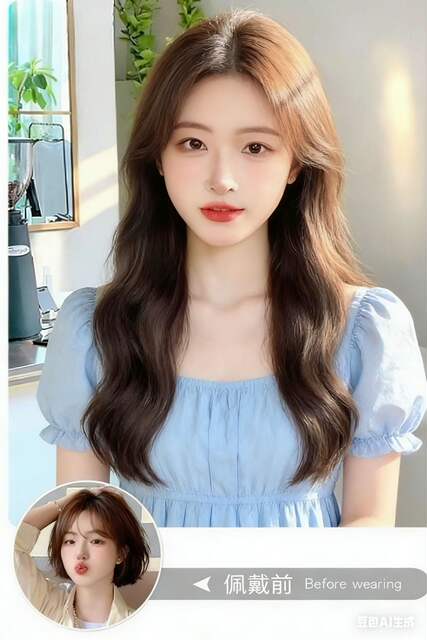 Wig Piece for Women with Long Curly Hair Three-Piece Long Hair Seamless Invisible Hair Extension Piece to Increase Hair Volume Large Wavy Curly Hair Extension Piece detail 4