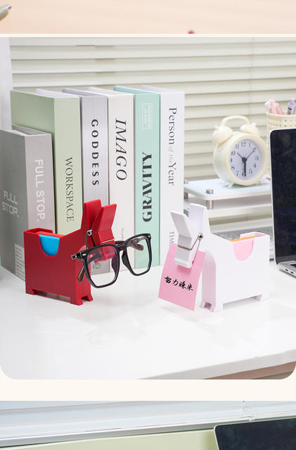 Cross-Border Plastic Desktop Mulepost-It Clip Office Daily Use Decorative Note Holder Mule Pen Holder Business Card Box detail 8