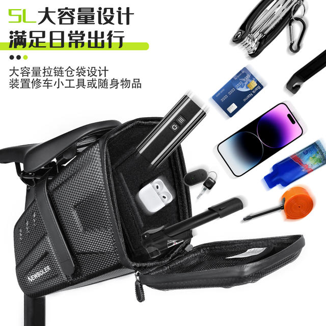 Newboler Bicycle Tail Bag Saddle Bag Hard Shell Waterproof Cycling Bag Tool Bag Mountain Storage Bag detail 4