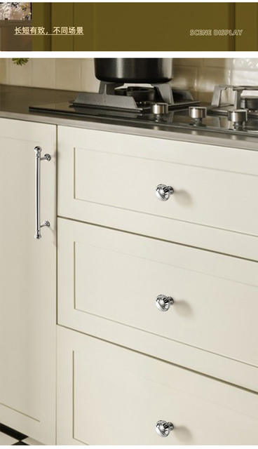 French zinc alloy wardrobe door handle modern simple chrome plated bright silver drawer single hole cabinet solid handle detail 8