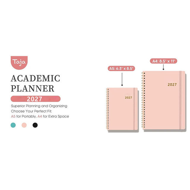 Cross-Border Amazon A5 Notebook Customized 2027 English Annual Planner Spiral-Bound Schedule Notebook Notepad detail 6