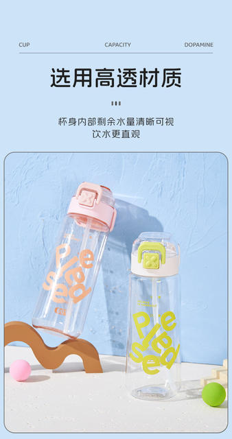 Fuxing Student Water Cup Sealed Anti-Fall and Leak-Proof Portable Straw Cup Unisex Simple Cup with Handle Kettle detail 4