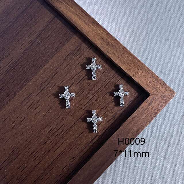Nail Art Metal Accessories Wholesale for Export, Silver Alloy Cross 456, Punk Style Nail Art Wholesale detail 4