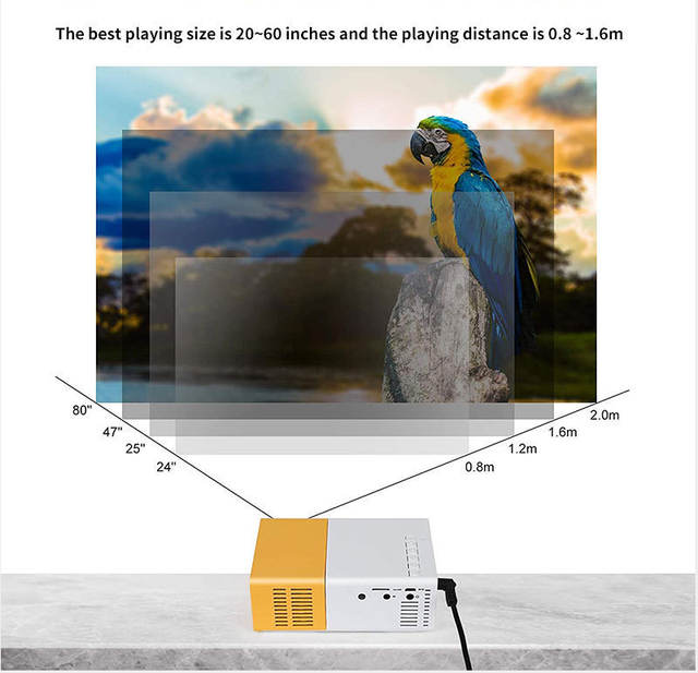 Foreign trade hot YG300 yellow and white mini projector portable children home HD convenient projector wholesale detail 3