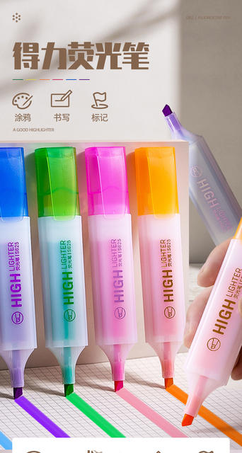 Deli Fluorescent Pen for Students and Office Use, Colorful Marker Pen, Colorful Pen, Office Marking Pen S625 detail 3