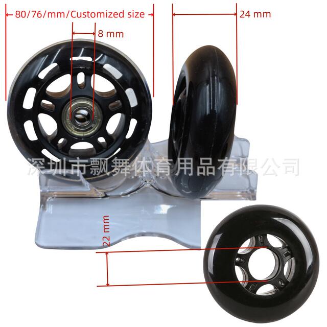 PU wheel skate pulley silent wheel vigor board trolley shopping cart machine with wheel soft rubber material detail 8