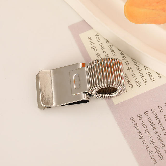 Cross-Border Journal Fixed Spring Pen Clip Stationery Portable Notebook Book Clip Electroplated Manganese Steel Pen Clip Accessories detail 10